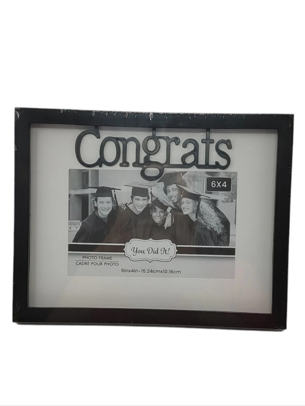 Black Picture Frame Congrats 6x4 Photo Tabletop Graduation Wedding Baby Gift NEW
